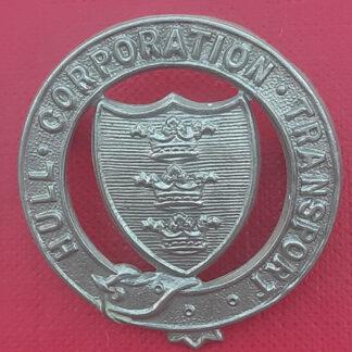 Hull Corporation Transport - White Metal Cap Badge.