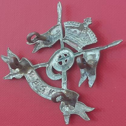 The 9th Lancers - Queen Victoria's Crown White Metal Cap Badge. - Image 2