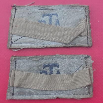 Auxiliary Territorial Service - Pair Of Cloth Slip On Shoulder Badges. - Image 2