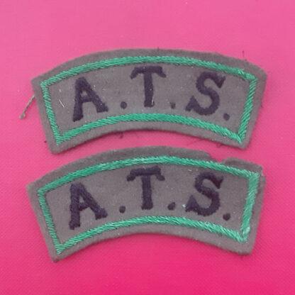 Auxiliary Territorial Service - 3rd Pattern Cloth Shoulder Titles.