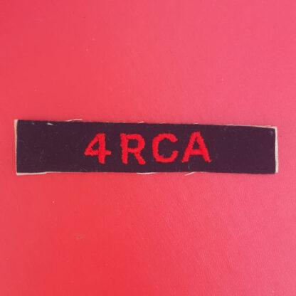 (Canada) 4th Royal Canadian Artillery - Cloth Shoulder Title.