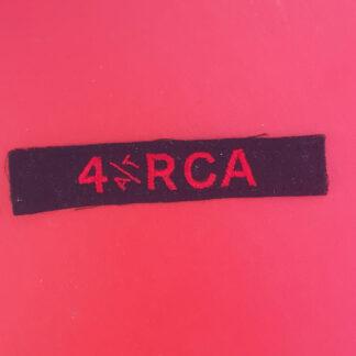 (Canada) 4th Anti Tank Royal Canadian Artillery - Cloth Shoulder Title.
