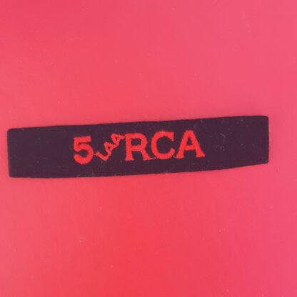 (Canada) 5th Light Anti Aircraft Royal Canadian Artillery - Cloth Shoulder Title.