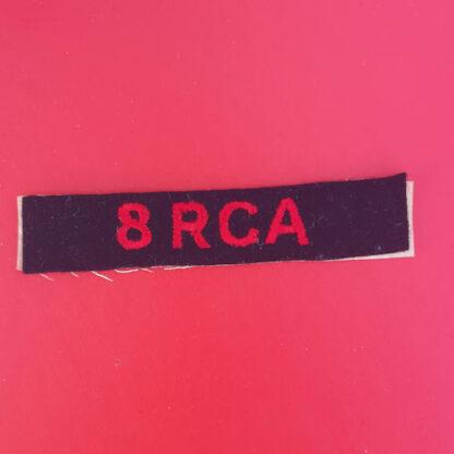 (Canada) 8th Royal Canadian Artillery - Cloth Shoulder Title.