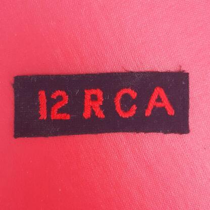 (Canada) 12th Royal Canadian Artillery - Cloth Shoulder Title.