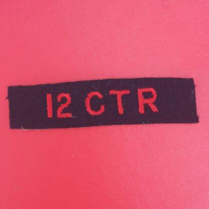 (Canada) 12th Canadian Tank Regiment - Cloth Shoulder Title.
