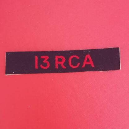 (Canada) 13th Royal Canadian Artillery - Cloth Shoulder Title.