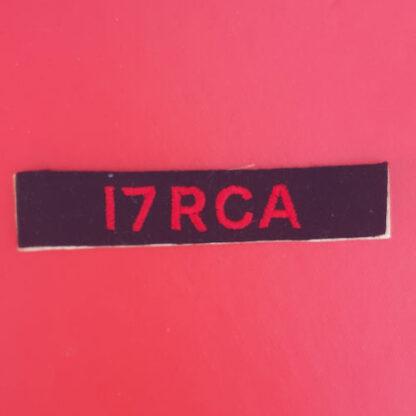 (Canada) 17th Royal Canadian Artillery - Cloth Shoulder Title.