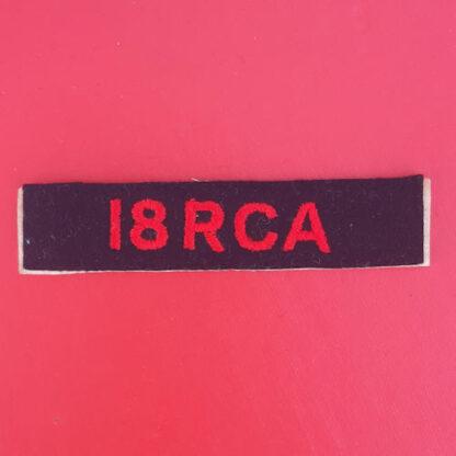 (Canada) 18th Royal Canadian Artillery - Cloth Shoulder Title.