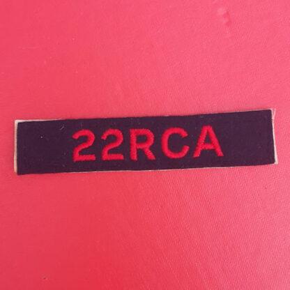 (Canada) 22nd Royal Canadian Artillery - Cloth Shoulder Title.