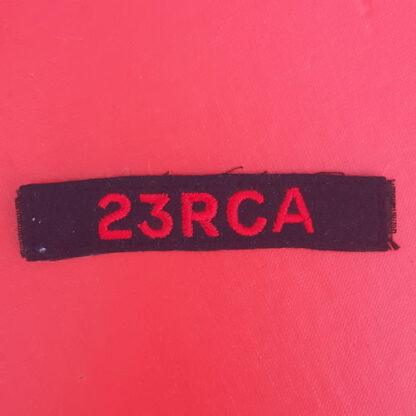 (Canada) 23rd Royal Canadian Artillery - Cloth Shoulder Title.