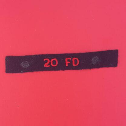 (Canada) 20th Royal Canadian Field Artillery - Cloth Shoulder Title.
