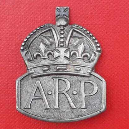 Air Raid Precautions - Silver Pin Back Badge.