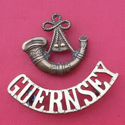 Royal Guernsey Militia - Gilding Metal Shoulder Title.