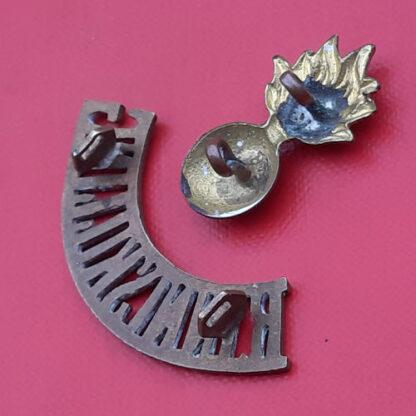 Royal Inniskilling Fusiliers - 2 Piece WW1 Gilding Metal Shoulder Title. - Image 2