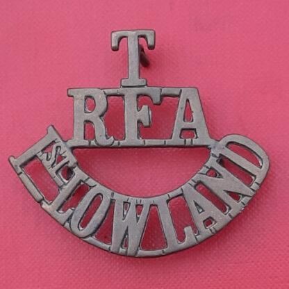 Royal Field Artillery 1st Lowland Territorals - Gilding Metal Shoulder Title.