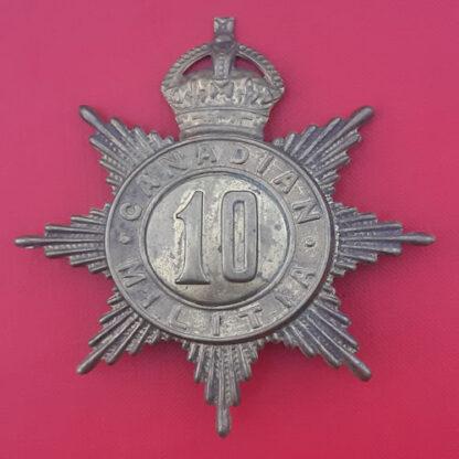 (Canada) The 10th Royal Regiment Of Toronto Volunteers - King's Crown Gilding Metal Helmet Plate.