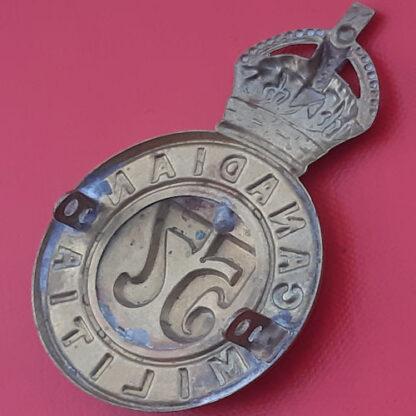 (Canadian Militia) The 57th Regiment Peterborough Rangers - King's Crown Gilding Metal Helmet Plate Centre. - Image 2