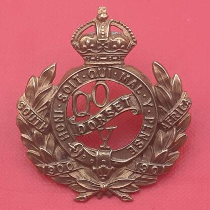 The Queen's Own Dorset Yeomanry - King's Crown Gilding Metal Cap Badge.