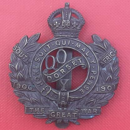 The Queen's Own Dorset Yeomanry - King's Crown Bronzed Metal Cap Badge.