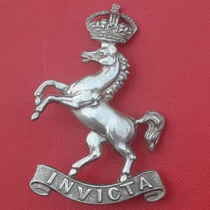 The West Kent Yeomanry - Silver Plate Field Service Cap Badge.