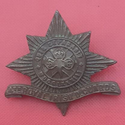 4th Royal Irish Dragoon Guards - Officer's Bronze 2 Piece Service Dress Cap Badge.