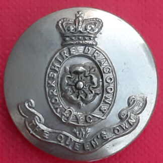 The Queen's Own Yorkshire Dragoons - Queen Victoria's Crown 25mm White Metal Button.