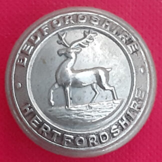 The Bedfordshire & Hertfordshire Regiment - 25mm White Metal Button.