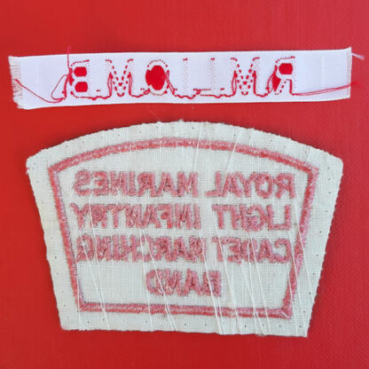 Royal Marine Light Infantry Cadet Marching Band - Woven Shoulder Title with Cash Tape. - Image 2
