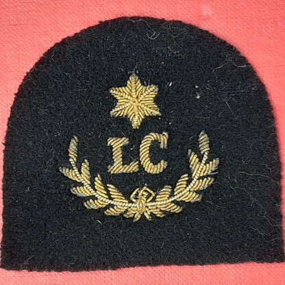 Royal Marines Landing Craft 3rd Class - Gold Wire Bullion On Navy Badge.