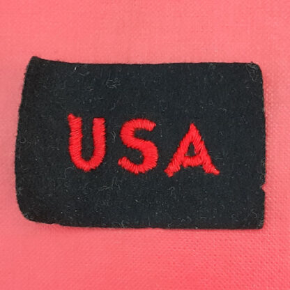 (U.S.A) United States Of America - Red On Black Cloth WW2 Natonality Badge.