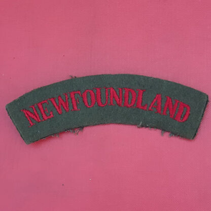 Newfoundland - Red On Khaki Cloth Nationality Badge.