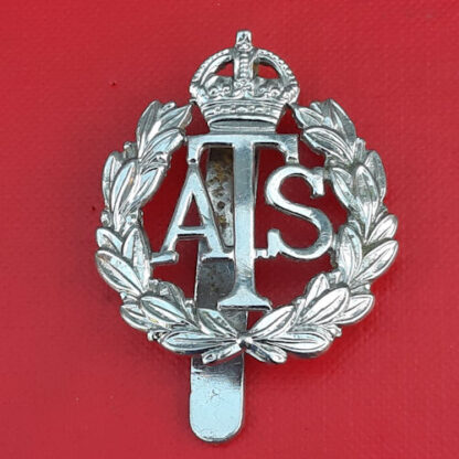 Army Territorial Service - King's Crown Chromed Cap Badge.