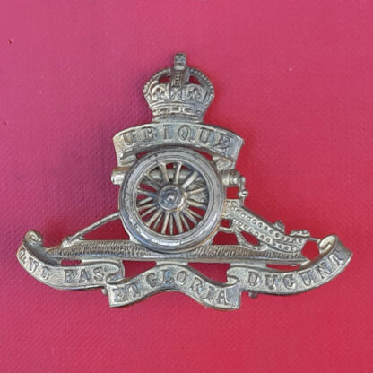 Royal Artillery - King's Crown Officer's Gilt Cap Badge.