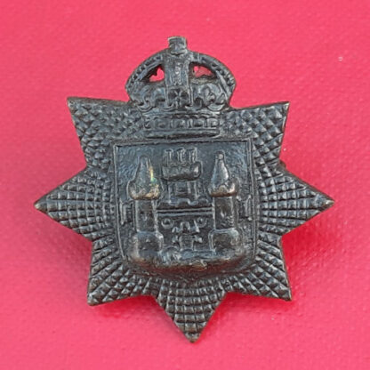 The East Surrey Regiment - King's Crown Officer's Service Dress Bronze Collar Badge.