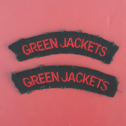 The Royal Green Jackets - Pair of Woven Shoulder Titles.