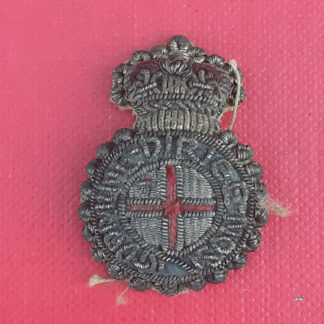 The Royal Fusiliers - Queen Victoria's Crown Officer's Bullion Part Collar Badge.