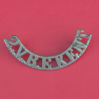 2nd Volunteer Battalion The East Kent Regiment - White Metal Shoulder Title.