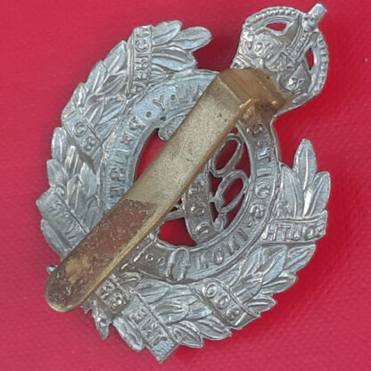 The Queen's Own Dorset Yeomanry - King's Crown White Metal Cap Badge. - Image 2