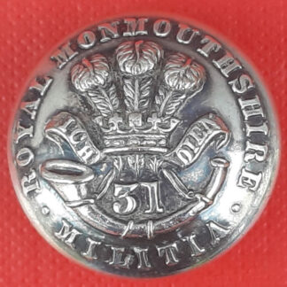 31st Royal Monmouthshire Militia - 24mm White Metal Button.