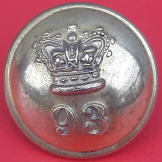 93rd Of Foot - Queen Victoria's Crown 19mm Gilt Button.