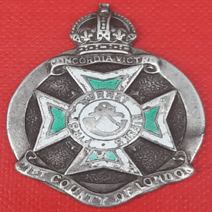 21st County Of London (First Surrey Rifles) - King's Crown Sterling Silver 1948 Stiffkey Shooting Medal.