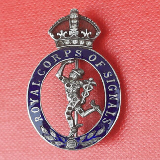 The Royal Corps Of Signals - Sterling Silver & Enamelled Sweetheart Badge.