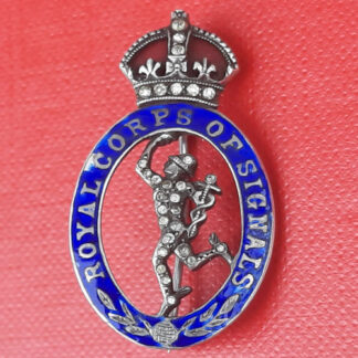 The Royal Corps Of Signals - Sterling Silver & Enamelled Sweetheart Badge.