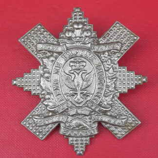(Canada) The Lanark & Renfrewshire Scottish Regiment Of Canada - White Metal Cap Badge.