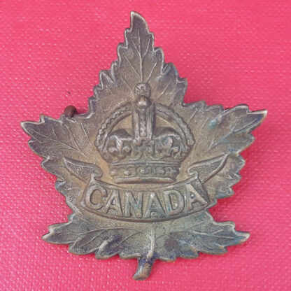 (Canada) Canadian General Service - King's Crown Gilding Metal Cap Badge.
