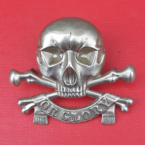 The 17th Lancers - White Metal Cap Badge.