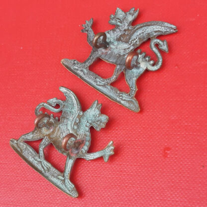 The East Kent Regiment (The Buffs) - Gilding Metal Collar Badges. - Image 2