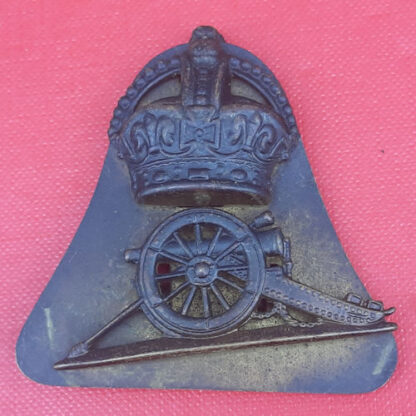 The Royal Artillery - King's Crown Blackened Brass Sleeve Badge.