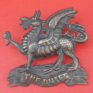 The East Kent Regiment (The Buffs) - Officer's Service Dress Bronzed Cap Badge.
